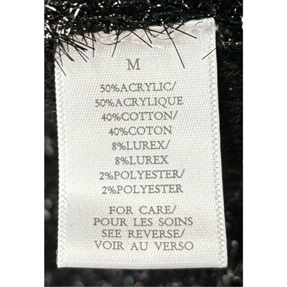 Ronny Kobo Carina Sparkle Metallic Puff Balloon Sweater in Black NWT Size Medium - Picture 8 of 8